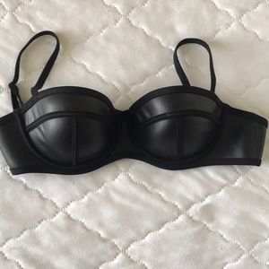 Triangl leather looking black bikini top!